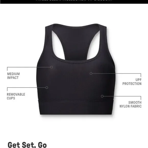 Fabletics Black and White Sports Bra - NWT - Picture 3 of 6